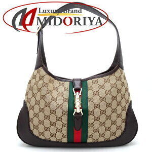 Gucci Jackie Shoulder Bag GG Canvas Leather Beige Brown